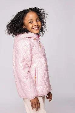 Kids' Shiny Ballerina Pink Quilted Puffer Jacket