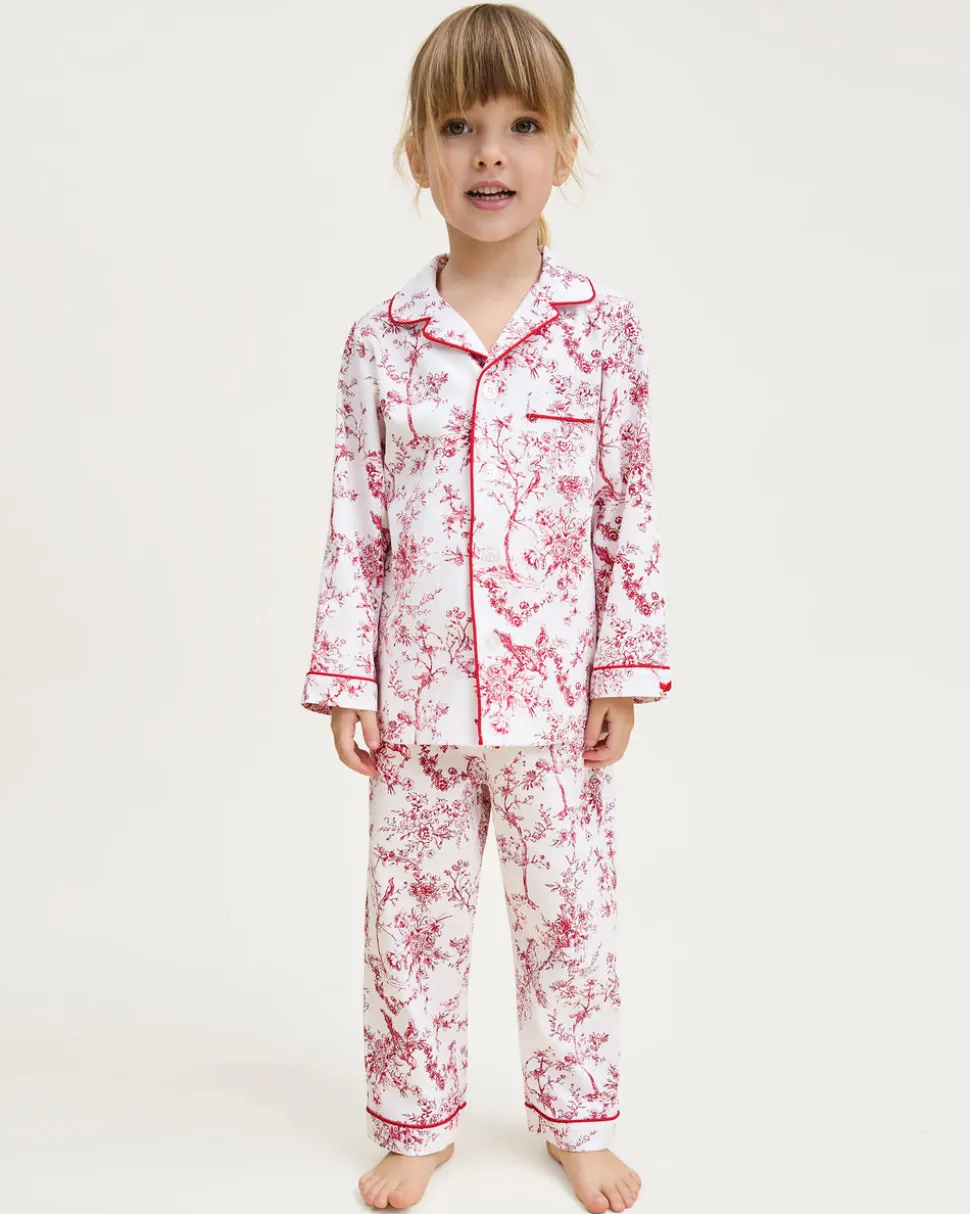 Kid’s Twill Pajama Set in Red Timeless Toile