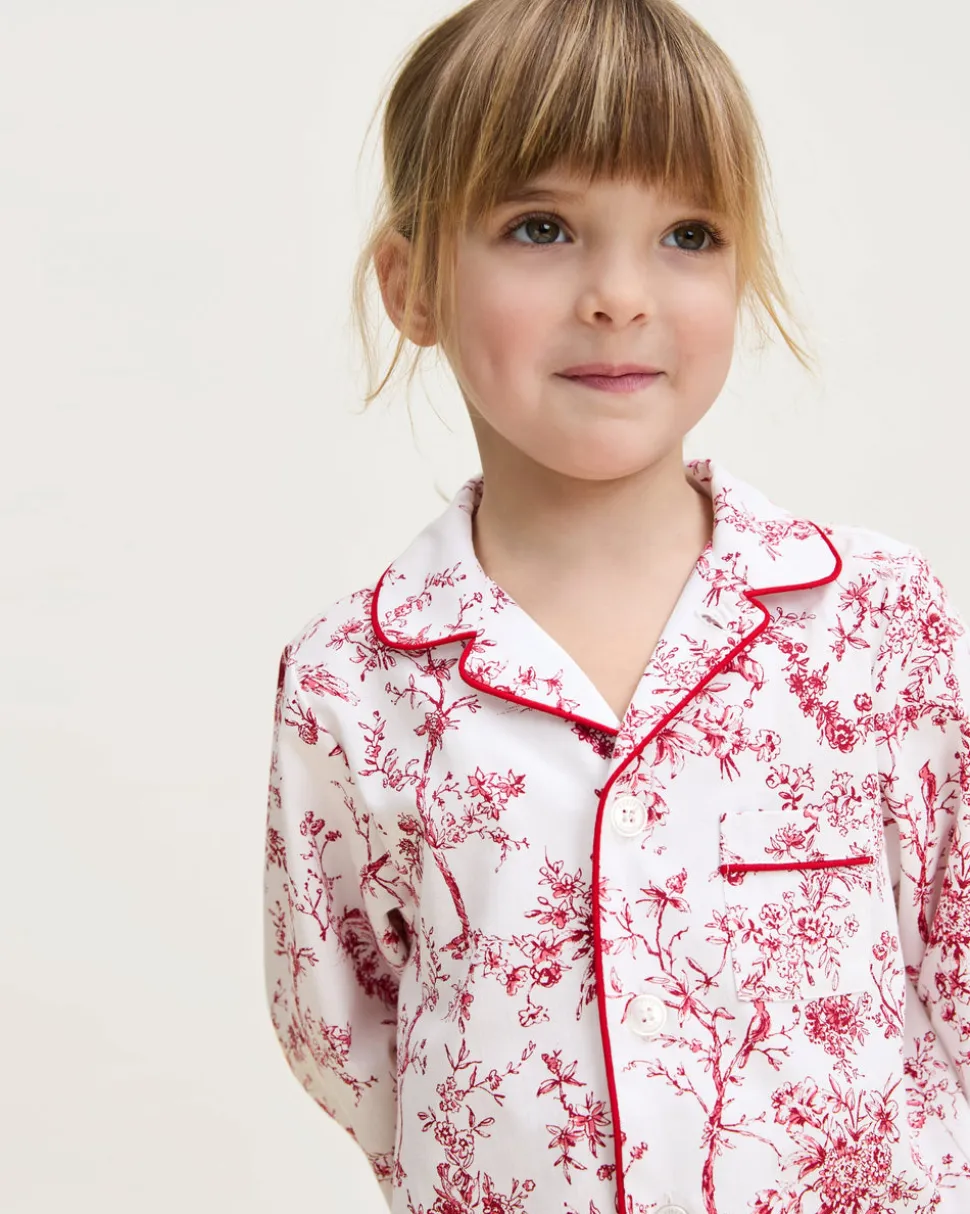 Kid’s Twill Pajama Set in Red Timeless Toile