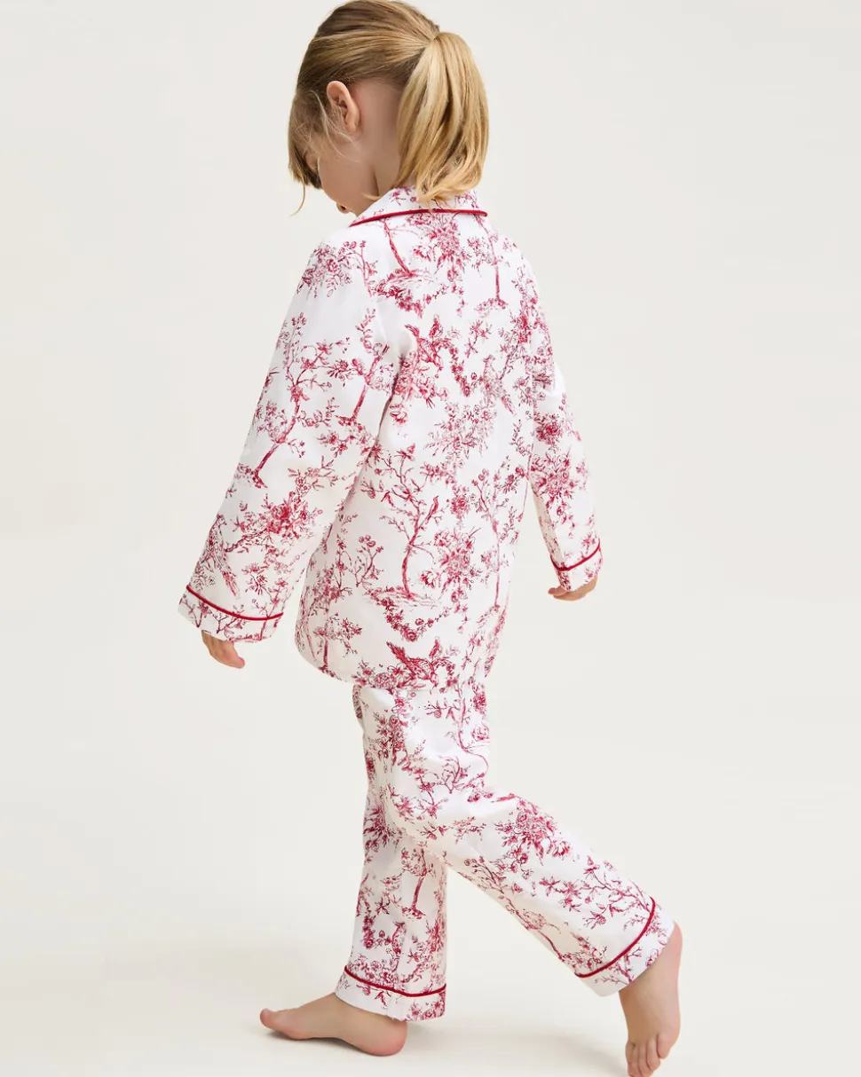 Kid’s Twill Pajama Set in Red Timeless Toile