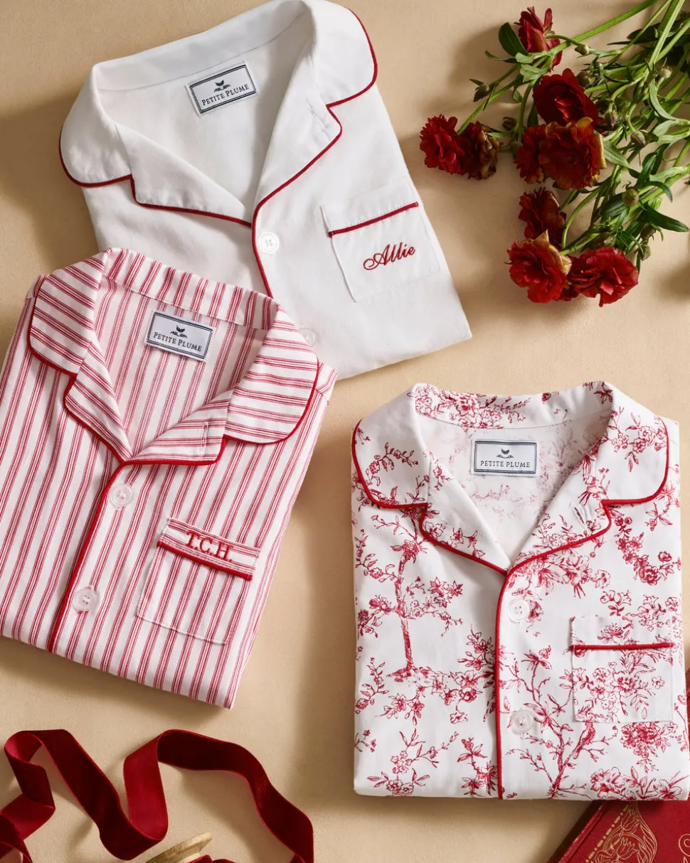 Kid’s Twill Pajama Set in Red Timeless Toile