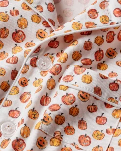 Kid's Twill Pajama Set in Pumpkin Patch