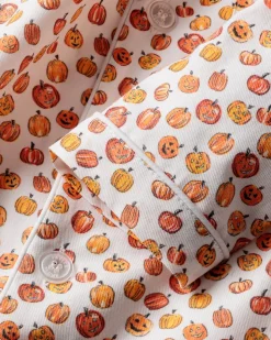 Kid's Twill Pajama Set in Pumpkin Patch