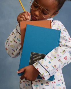 Kid's Twill Pajama Set in Literary Lessons