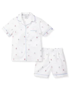 Kid’s Twill Pajama Short Set in Bateau