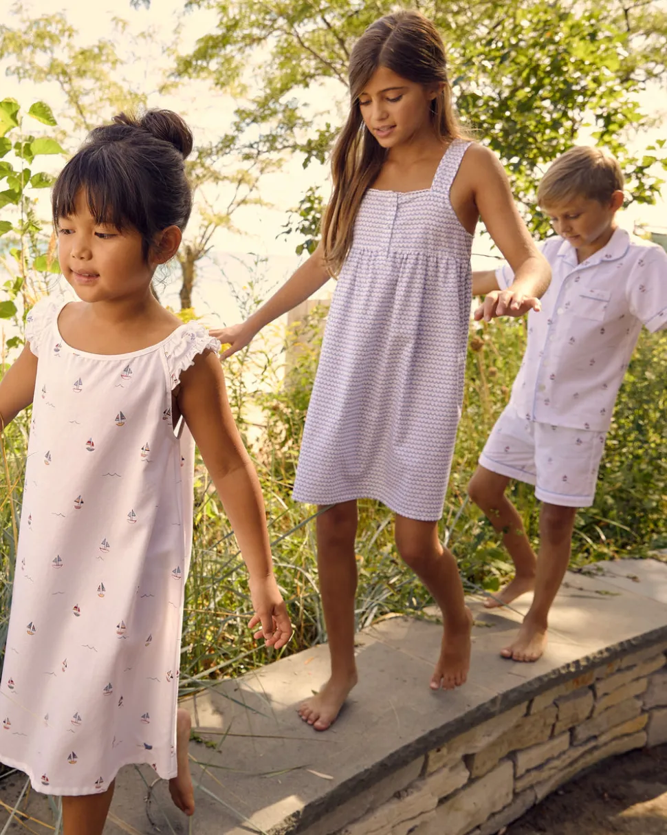 Kid’s Twill Pajama Short Set in Bateau