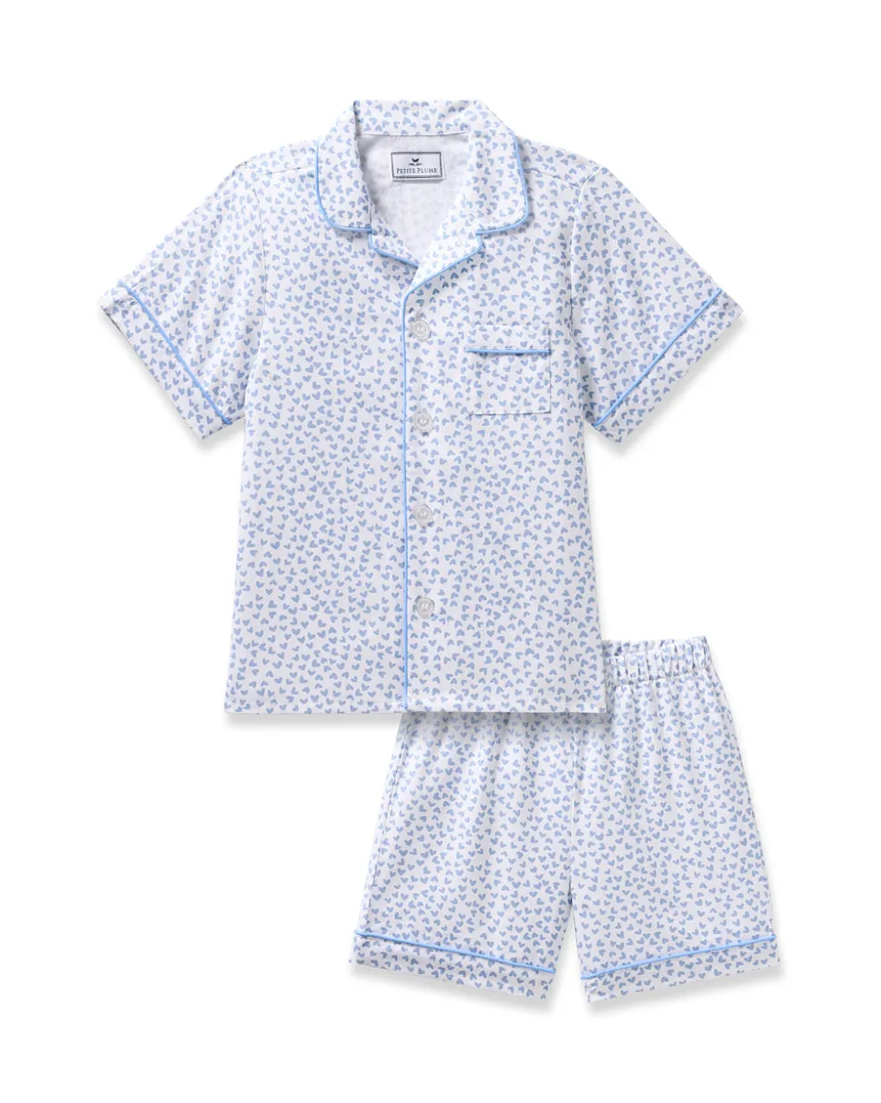 Kid’s Twill Short Set in Bluehearts