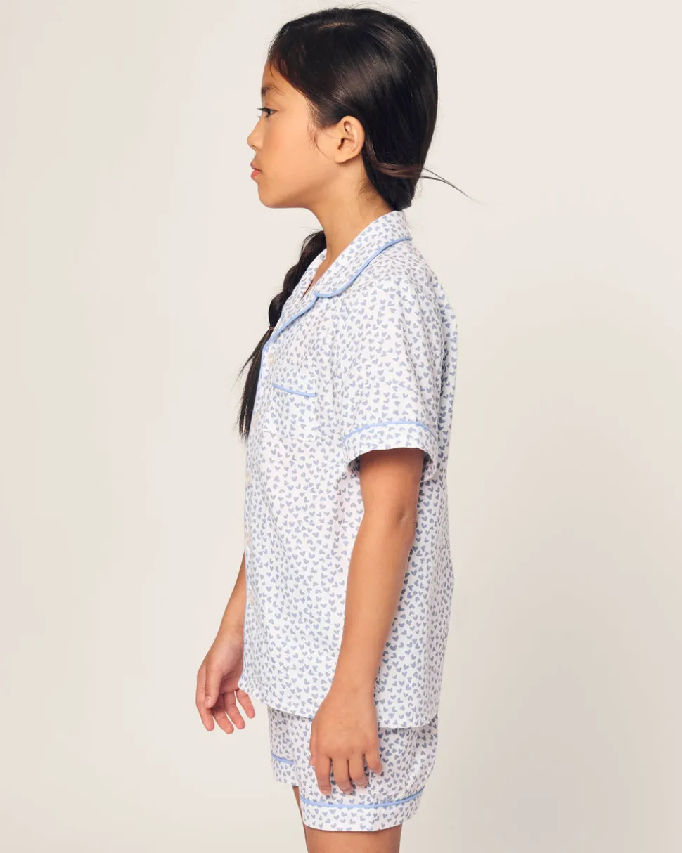 Kid’s Twill Short Set in Bluehearts