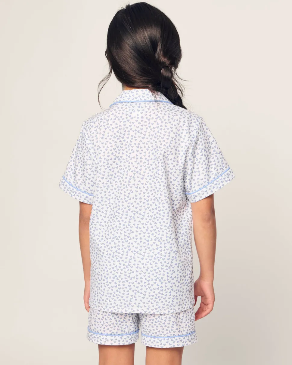 Kid’s Twill Short Set in Bluehearts