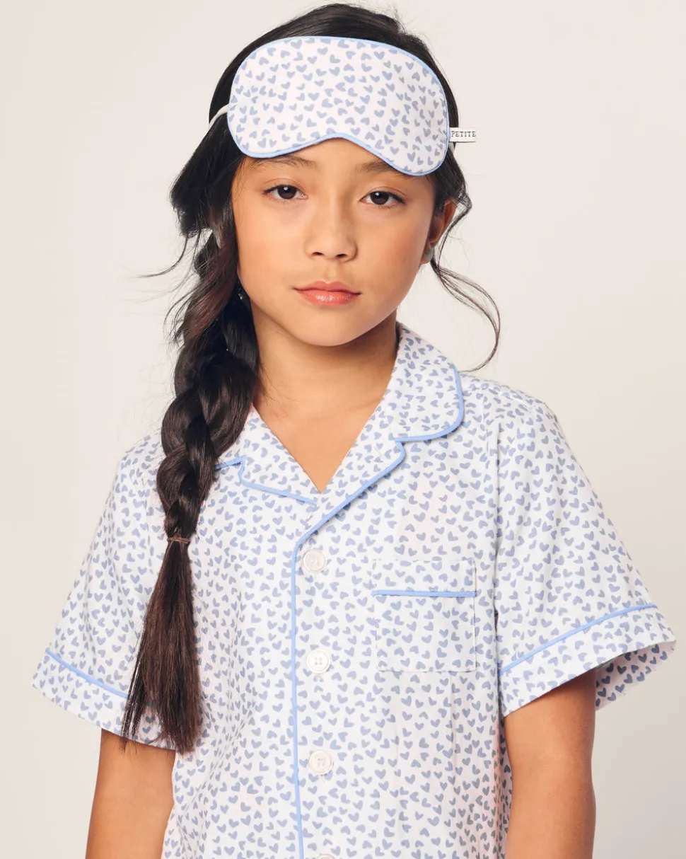 Kid’s Twill Short Set in Bluehearts