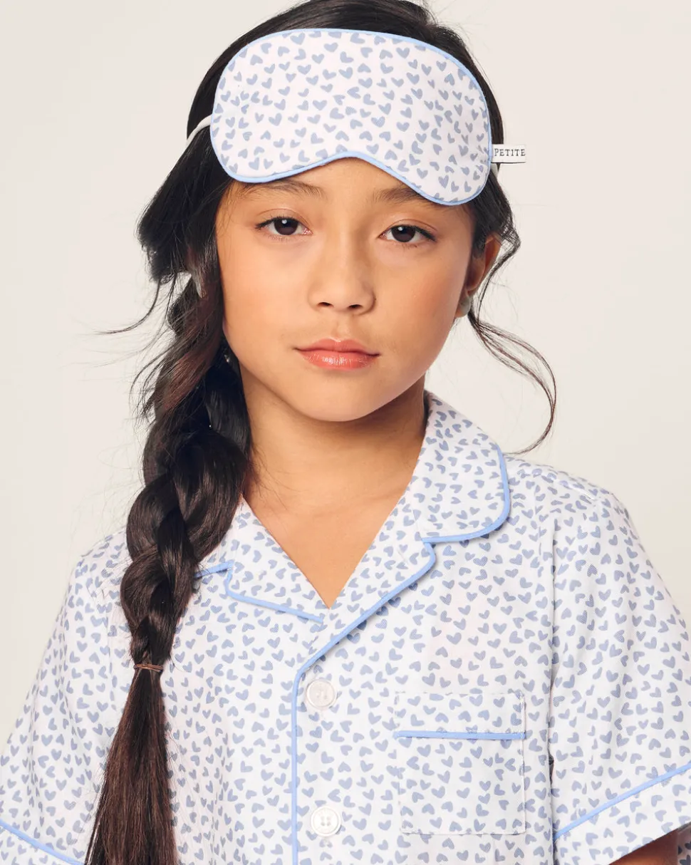 Kid’s Twill Sleep Mask in Bluehearts