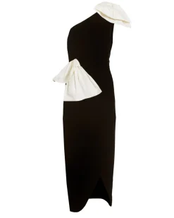Kiki Dress in Noir & ivory Multi