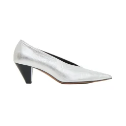 Kiki Heel in Crinkled Silver