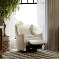 Kiwi Electronic Recliner and Swivel Glider with USB port in Performance Beach Eco-Weave