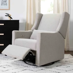 Kiwi Electronic Recliner and Swivel Glider with USB port in Performance Grey Eco-Weave