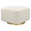 Kiwi Gliding Ottoman in Ivory Boucle with Gold Base
