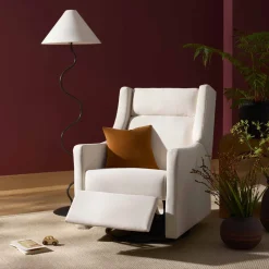 Kiwi Plus Power Recliner and Swivel Glider with Power Adjustable Headrest and USB Port in Performance Cream Eco-Weave