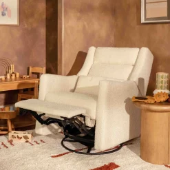 Kiwi Plus Power Recliner and Swivel Glider with Power Adjustable Headrest and USB Port in Performance Ivory Boucle