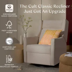 Kiwi Plus Power Recliner and Swivel Glider with Power Adjustable Headrest and USB Port in Performance Beach Eco-Weave