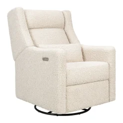 Kiwi Plus Power Recliner and Swivel Glider with Power Adjustable Headrest and USB Port in Almond Teddy Loop