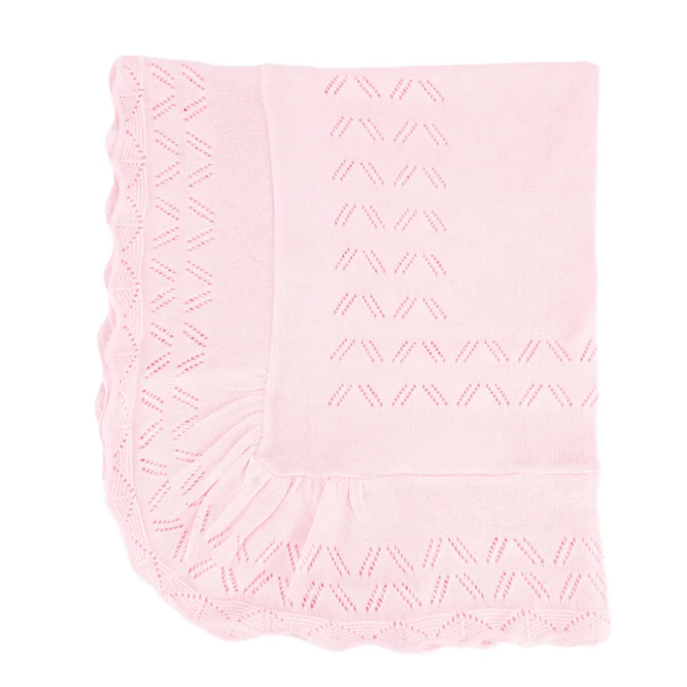 Knit Baby Blanket in Pink