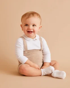 Knit Bubble Suspender Shorts