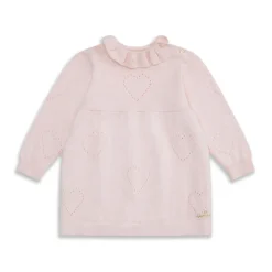 Knitted Heart Dress in Pink