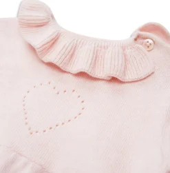Knitted Heart Dress in Pink