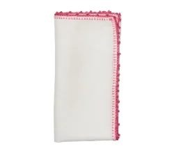 Knotted Edge Napkin in White, Pink & Blush, Set of 4