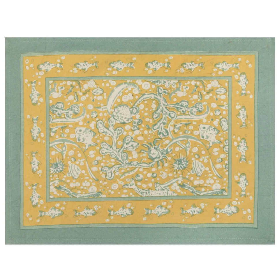 La Mer Mats in Aqua & Citrine, Set of 6