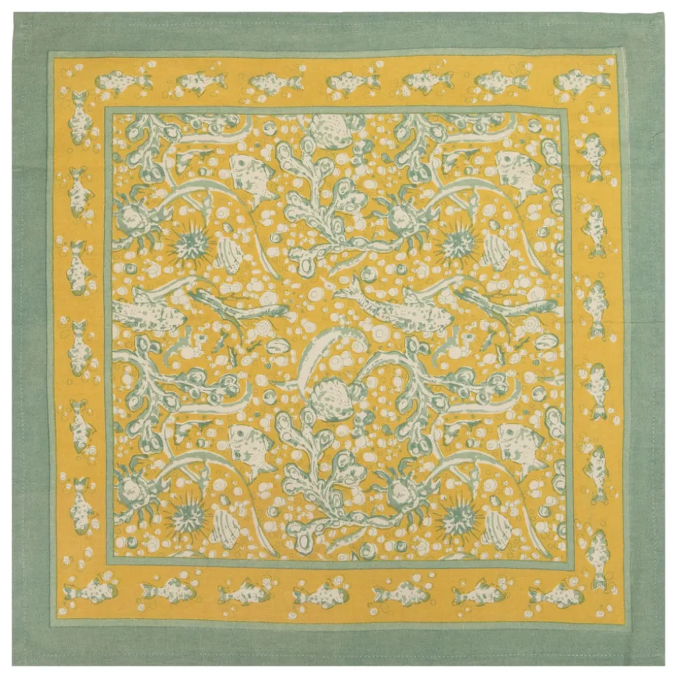 La Mer Napkins Aqua & Citrine, Set of 6