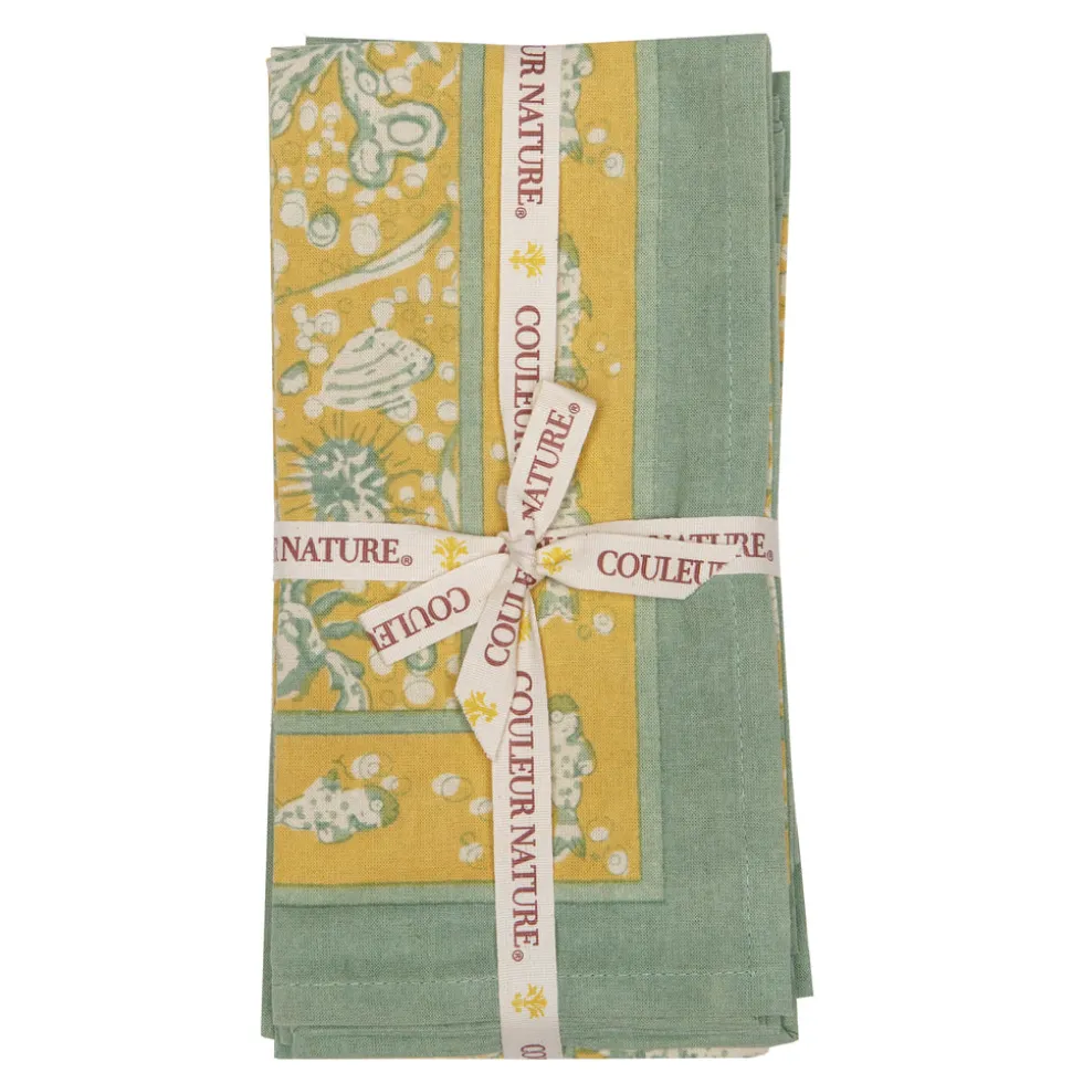 La Mer Napkins Aqua & Citrine, Set of 6