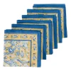 La Mer Napkins in Blue & Yellow, Set of 6