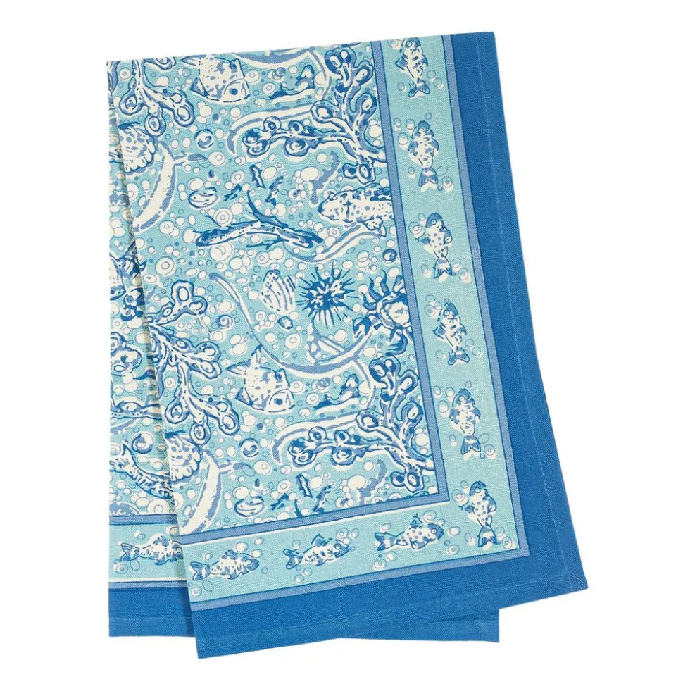 La Mer Tea Towels in Aqua, Set of 3