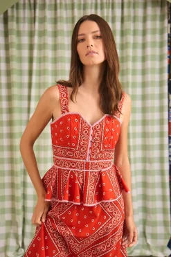 Lacey Dress in Aces Wild Red