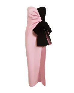 Lala Gown in Rose Quartz & Noir Multi