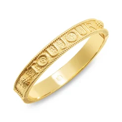 L'Amour Toujour Hinged Bangle in Gold