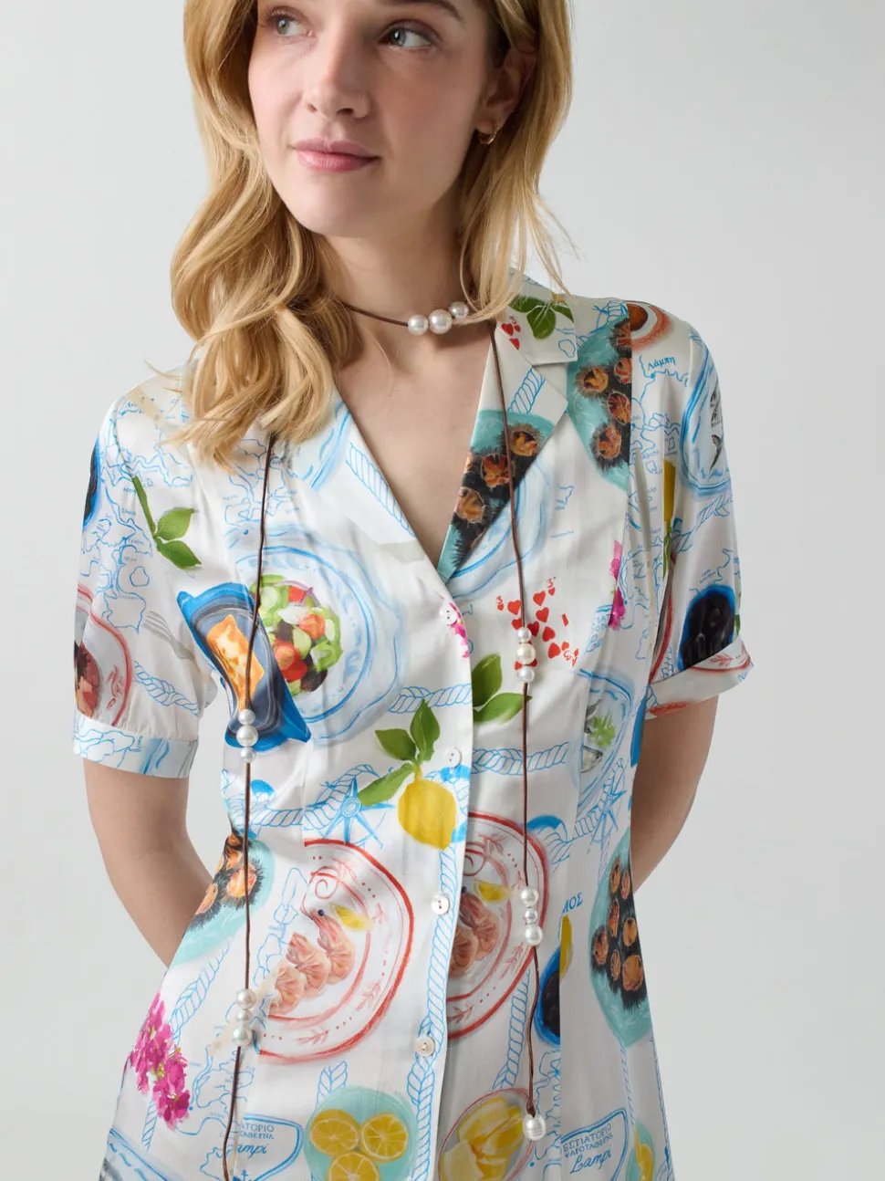 Lampi Button Down Dress in Lunch