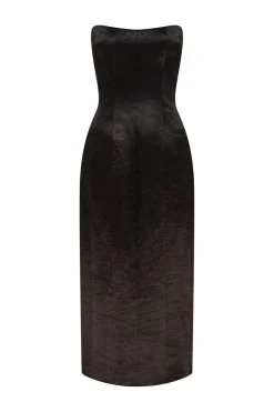 Lana Hammered Satin Midi Dress