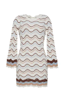 Landon Dress in Ivory Wave Crochet