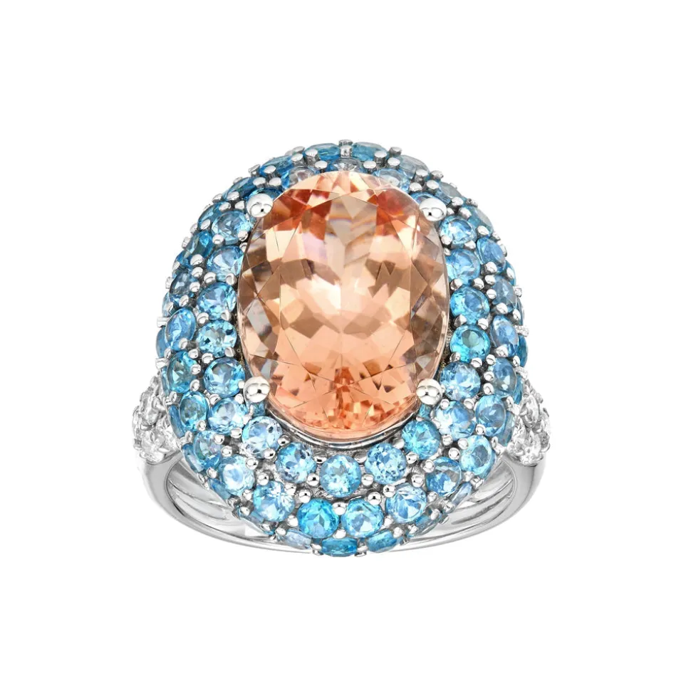 Lanna Paraiba and Morganite Ring
