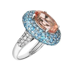 Lanna Paraiba and Morganite Ring