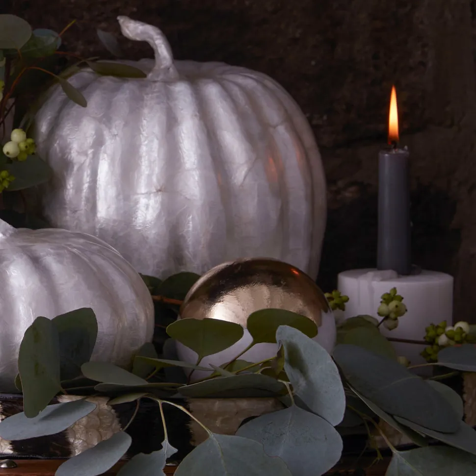 Large Capiz Pumpkin in Pearl