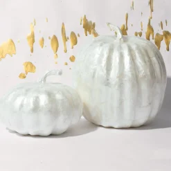 Large Capiz Pumpkin in Pearl