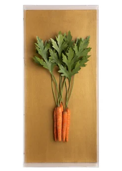 Large Vegetable Study Carrots On Gilded Linen