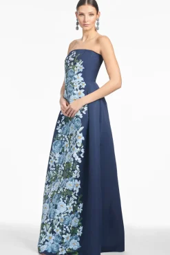 Larisa Gown in Navy Cascade