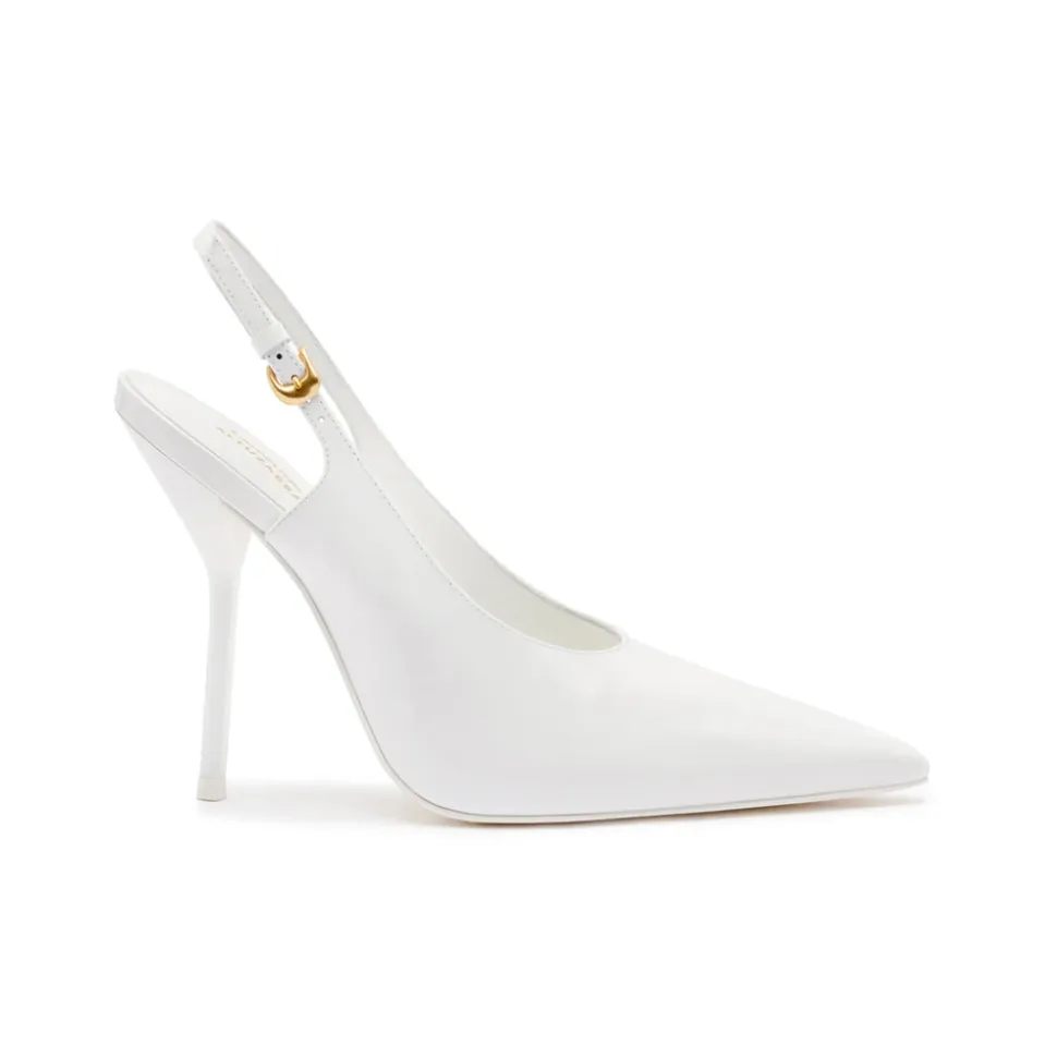 Larroudé x Altuzarra Pump In White Patent Leather