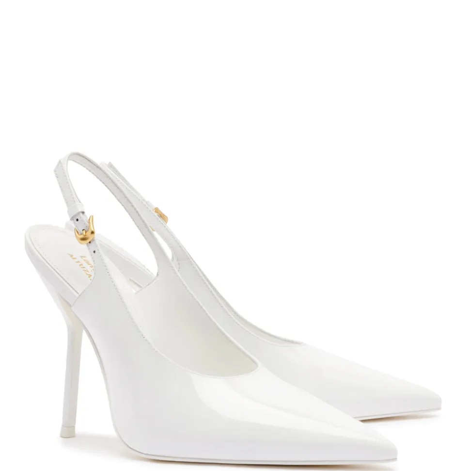 Larroudé x Altuzarra Pump In White Patent Leather
