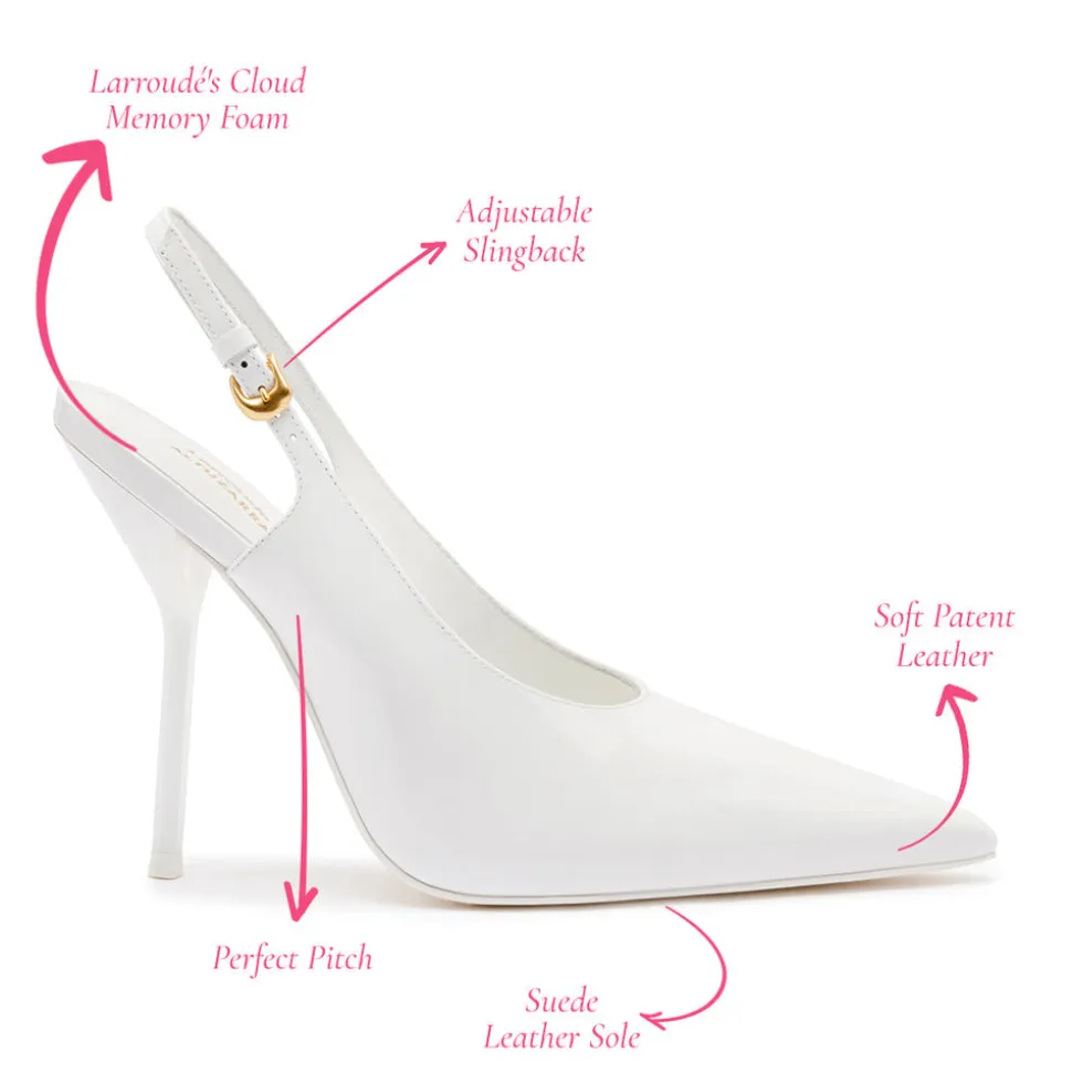Larroudé x Altuzarra Pump In White Patent Leather