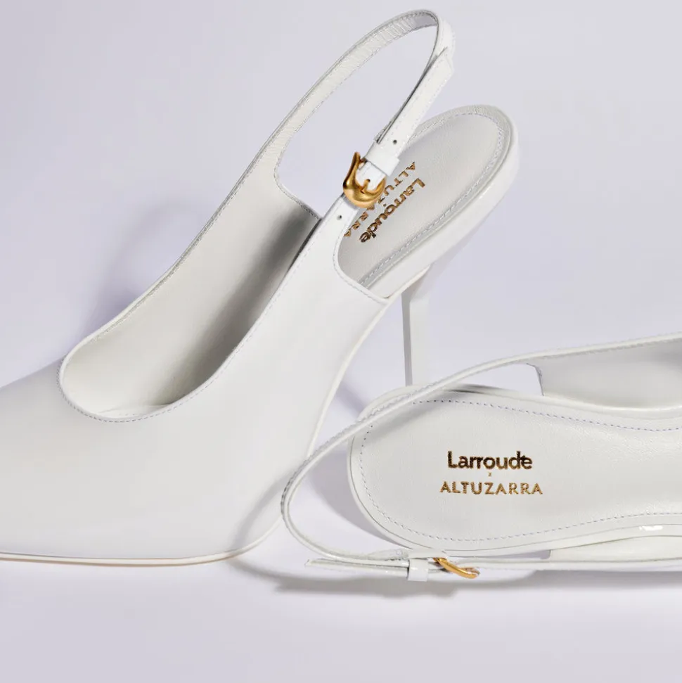 Larroudé x Altuzarra Pump In White Patent Leather